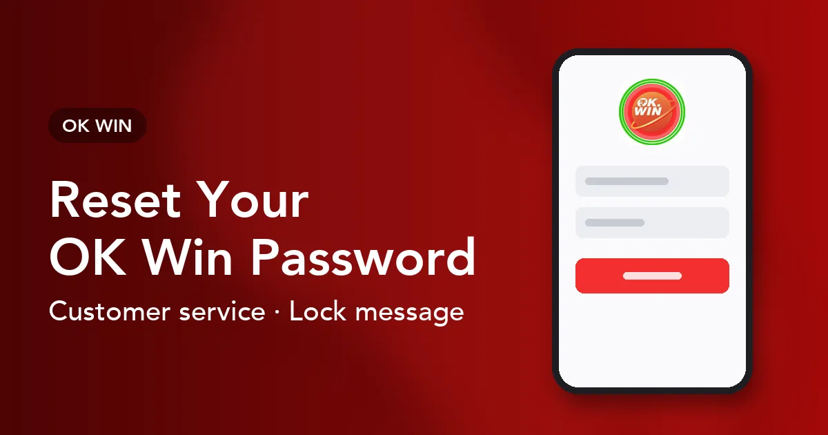 Banner for the OK Win forgot password guide covering password reset and account lock