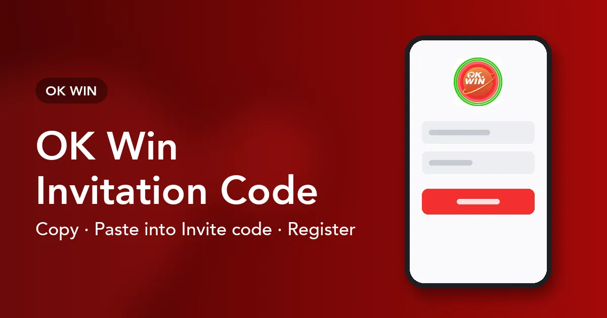 Banner for the OK Win invite code page with copy and paste steps