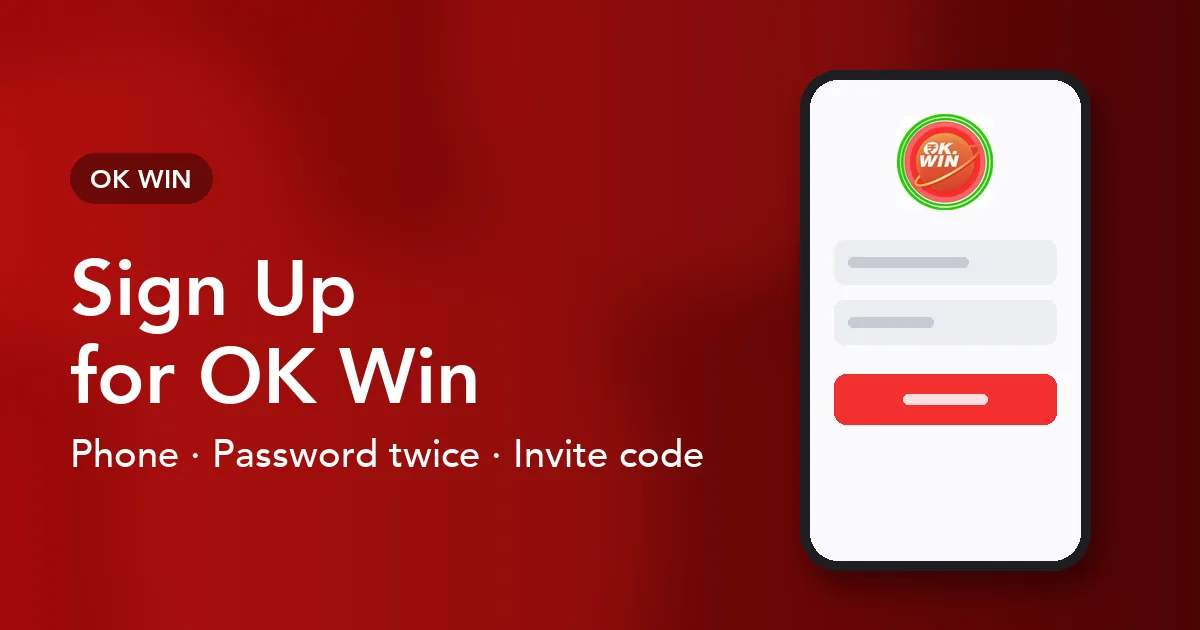 Banner for the OK Win registration guide listing the sign-up form fields